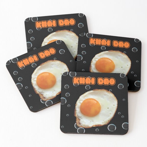 Item preview, Fried Egg (Khai Dao) on Black Canvas with Bubbles designed and sold by KANSIREE 4195.