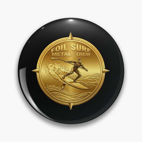 Item preview, Foil Surf Metal Crew – Golden Foil Surfing Design designed and sold by SeaPolar.