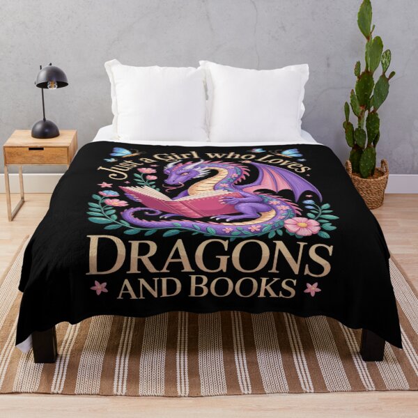 Item preview, Just a Girl Who Loves Dragons and Books Fantasy Reader designed and sold by ToggleBet.