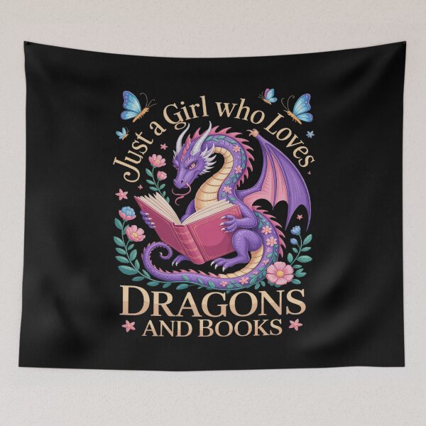 Item preview, Just a Girl Who Loves Dragons and Books Fantasy Reader designed and sold by ToggleBet.