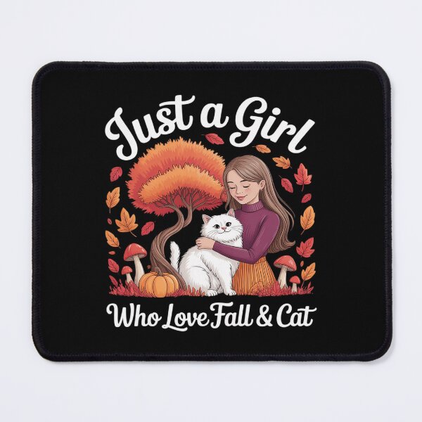 Item preview, Just A Girl Who Loves Fall And Cats Autumn Cat Mother Mommy designed and sold by ToggleBet.