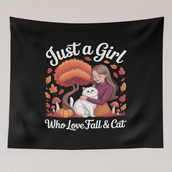 Item preview, Just A Girl Who Loves Fall And Cats Autumn Cat Mother Mommy designed and sold by ToggleBet.