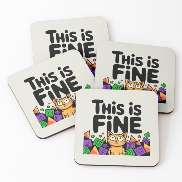 Item preview, This Is Fine Cat Meme Chaos Design designed and sold by SplashTastic.