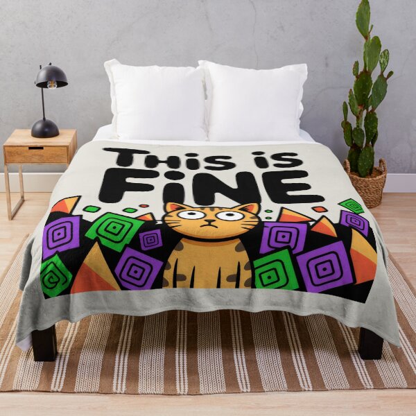 Item preview, This Is Fine Cat Meme Chaos Design designed and sold by SplashTastic.