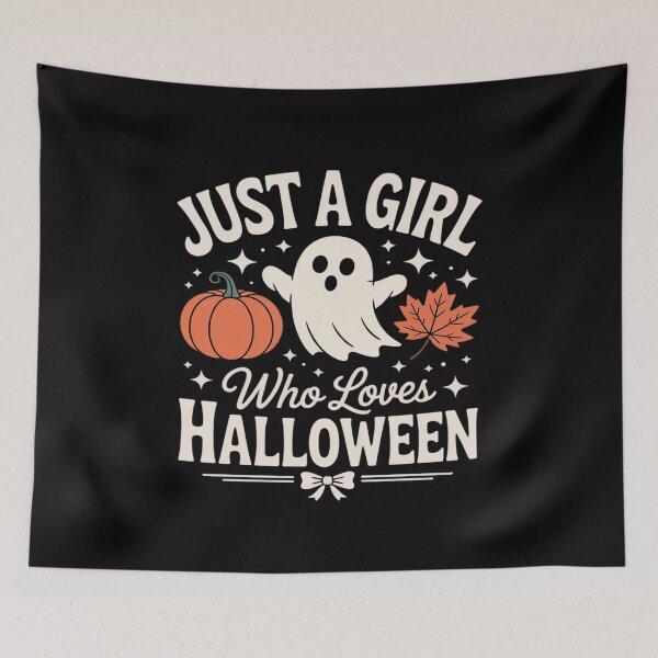 Item preview, Just A Girl Who Loves Halloween Spooky Ghost Coquette Bow designed and sold by ToggleBet.