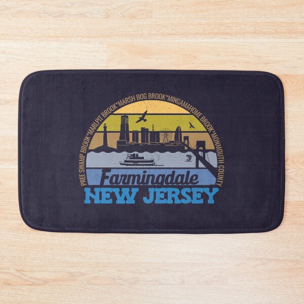 Item preview, Farmingdale New Jersey Sunset Retro Vintage Local Pride Logo designed and sold by CRHPOD20.