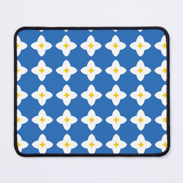 Item preview, Simple White Floral Star Pattern on Blue designed and sold by Siteehaa.