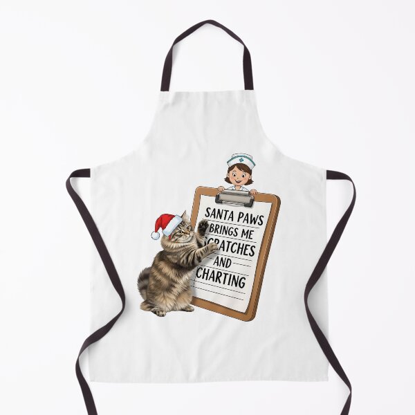 Item preview, Santa Paws Brings Me Scratches and Charting | Nurse & Cat Lover Christmas Humor designed and sold by CuteDesignables.