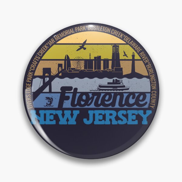 Item preview, Florence New Jersey Sunset Retro Vintage Local Pride Logo designed and sold by CRHPOD20.