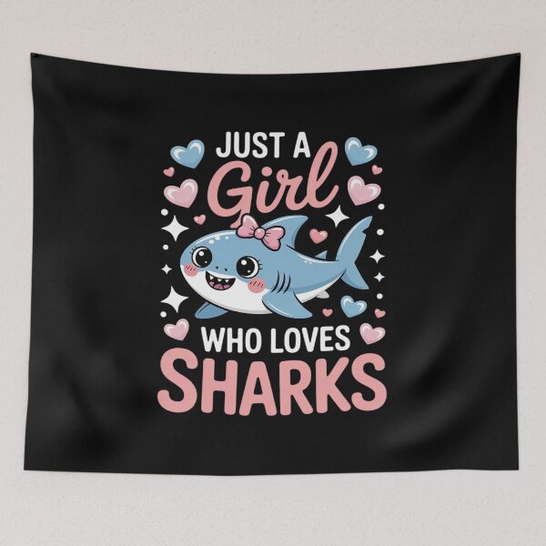 Item preview, Just a Girl Who Loves Sharks Coquette Shark Girl Lover Ocean designed and sold by BubblePancake.