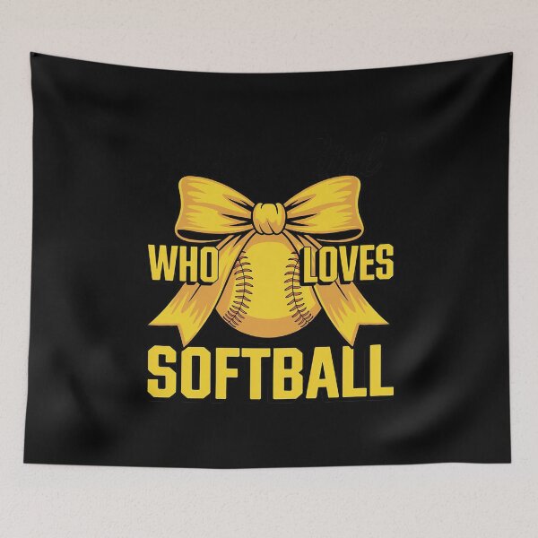 Item preview, Just A Girl Who Loves Softball Mom Mother's Day Coquette Bow designed and sold by BubblePancake.