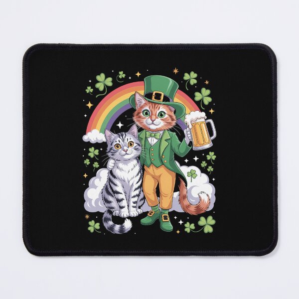Item preview, Cat St Patricks Day Leprechaun Riding Caticorn Unicorn designed and sold by ValerieRodrigue.