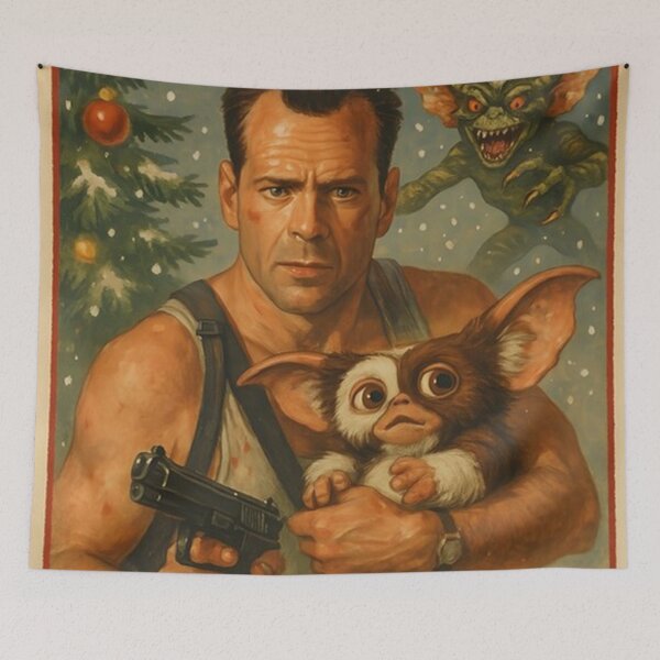 Item preview, Poster Die Hard x Gremlins Mashup Christmas 2025 designed and sold by BrianCleghorn.