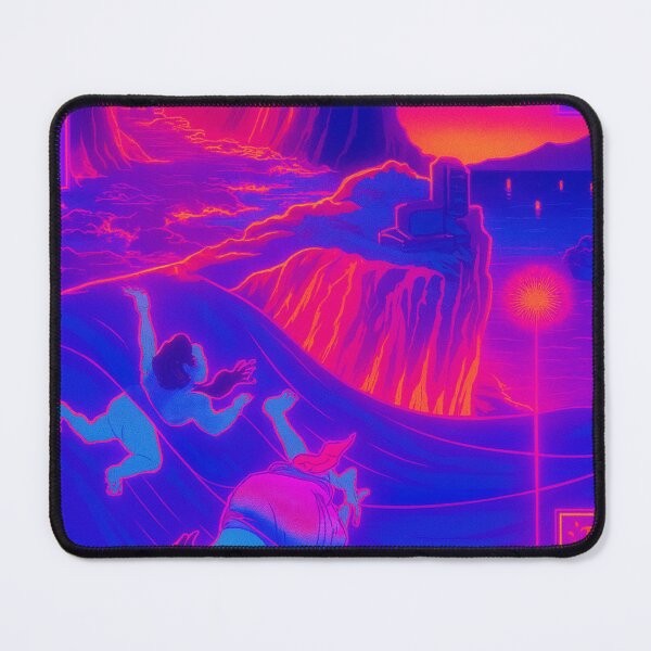 Item preview, Neon Cave Waves: Divers of Enoshima at Dusk designed and sold by Neo-Ukiyo-Wave.