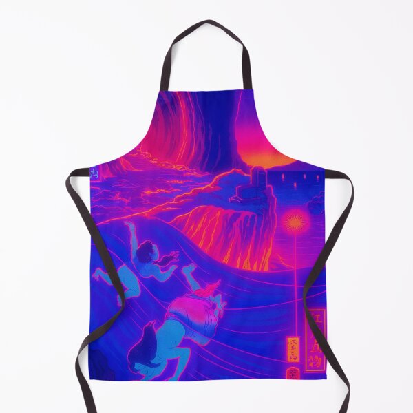 Item preview, Neon Cave Waves: Divers of Enoshima at Dusk designed and sold by Neo-Ukiyo-Wave.