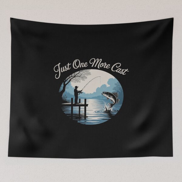 Item preview, Just One More Cast Fishing Dock Sunrise Humor designed and sold by NetoGalaxy.