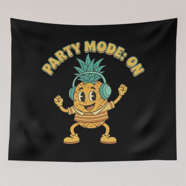 Item preview, Party Mode ON – Retro Pineapple Dancing Cartoon designed and sold by DIRTYSKETCHH.