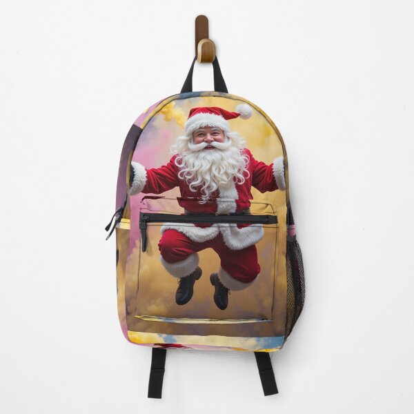 Item preview, Joyful Floating Santa – Vibrant Magical Christmas Illustration with Colorful Smoke designed and sold by PixelVibe782.
