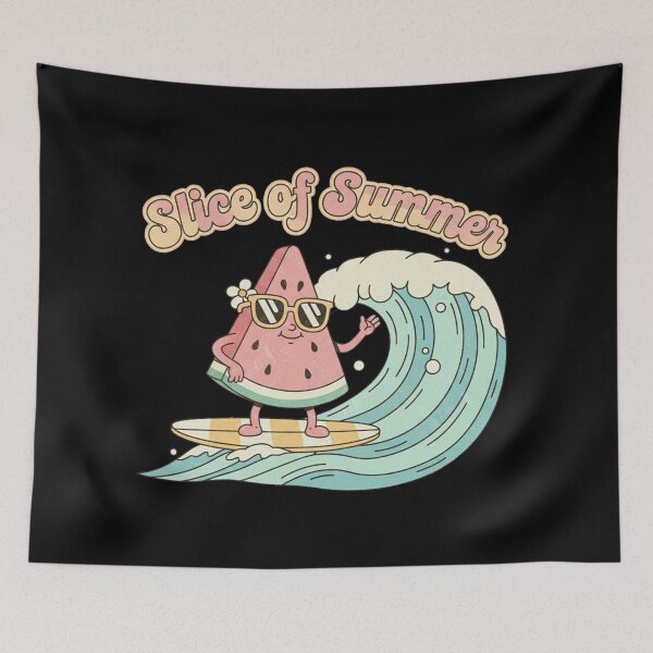 Item preview, Slice of Summer – Cute Retro Watermelon Surfing Design designed and sold by DIRTYSKETCHH.