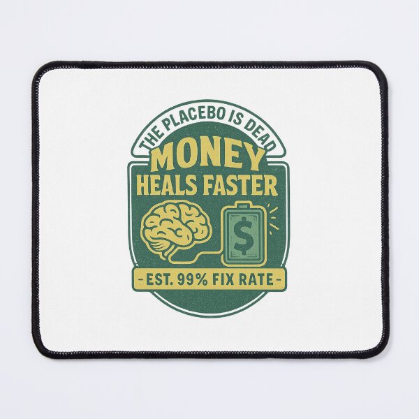 Item preview, Money Heals Faster The Placebo Is Dead T-Shirt, funny financial humor Gift, money therapy joke Graphic Tee, sarcastic money fix tee designed and sold by SpinoZarT.