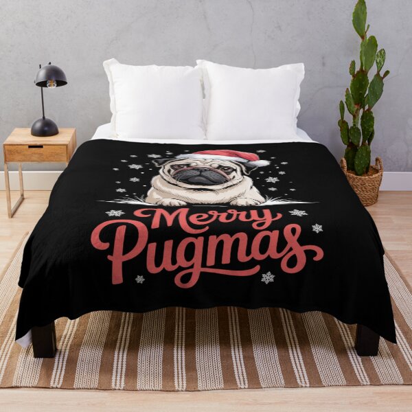 Item preview, Merry Pugmas Cute Pug with Christmas Santa Hat designed and sold by Belkisallen.
