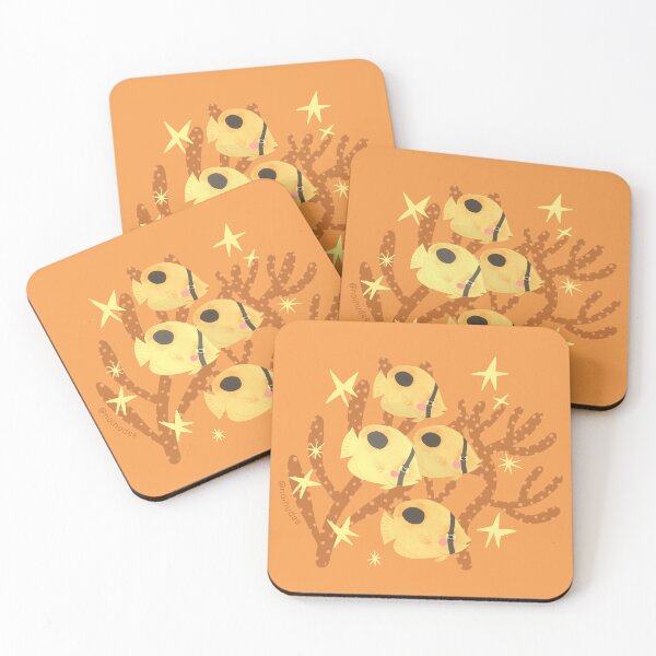 Item preview, Cute Butterflyfish – Bright Yellow & Orange Ocean Art in Comic Style designed and sold by noinudee.