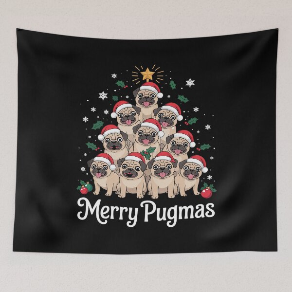 Item preview, Merry Pugmas Xmas Decorations Santa Pug Dog Christmas Tree Men Women  designed and sold by Belkisallen.