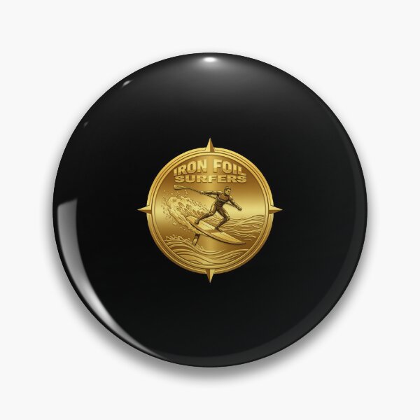 Item preview, Iron Foil Surfers – Golden Foil Surf Logo Design designed and sold by SeaPolar.