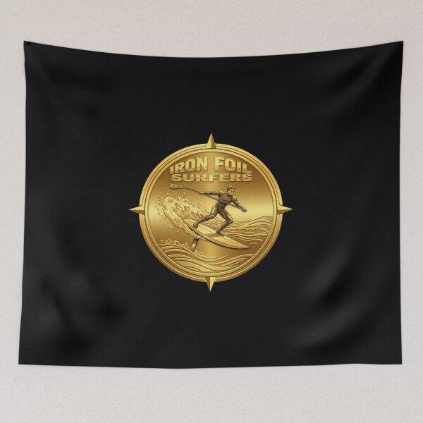 Item preview, Iron Foil Surfers – Golden Foil Surf Logo Design designed and sold by SeaPolar.