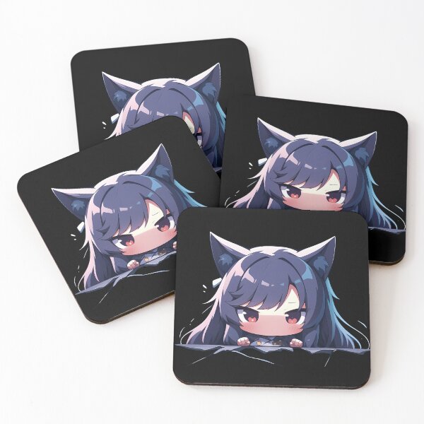 Item preview, Atago Azur Lane Fox Spirit Chibi Peeking Anime designed and sold by TorbenKuhano.