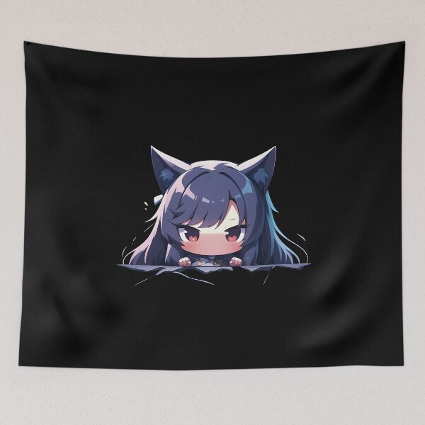 Item preview, Atago Azur Lane Fox Spirit Chibi Peeking Anime designed and sold by TorbenKuhano.