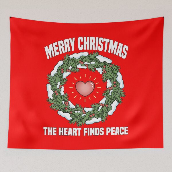 Item preview, MERRY CHRISTMAS - THE HEART FINDS PEACE | Wreath Heart Light | Peaceful Christmas Design designed and sold by KEF Custom.