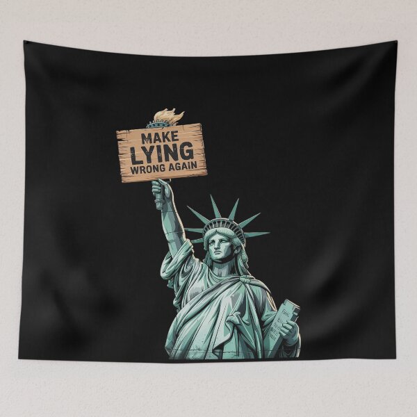 Item preview, Make Lying Wrong Again Statue Liberty anti-Trump Protest designed and sold by MonsterBuddiess.