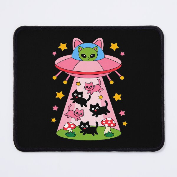 Item preview, Kawaii Alien Cat UFO Pink Spaceship Funny Kitty Squad designed and sold by SnackPAC.