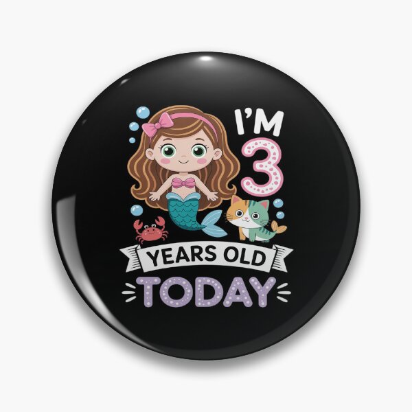Item preview, Kawaii Cat Mermaid I’m 3 Years Old Today 3rd Birthday Happy designed and sold by SnackPAC.