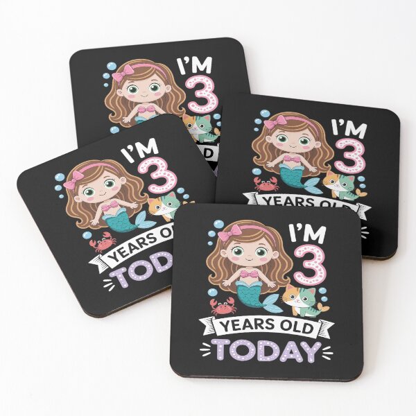 Item preview, Kawaii Cat Mermaid I’m 3 Years Old Today 3rd Birthday Happy designed and sold by SnackPAC.