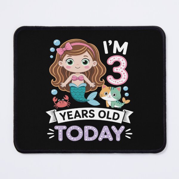 Item preview, Kawaii Cat Mermaid I’m 3 Years Old Today 3rd Birthday Happy designed and sold by SnackPAC.