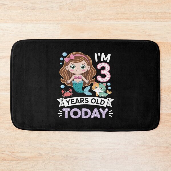 Item preview, Kawaii Cat Mermaid I’m 3 Years Old Today 3rd Birthday Happy designed and sold by SnackPAC.
