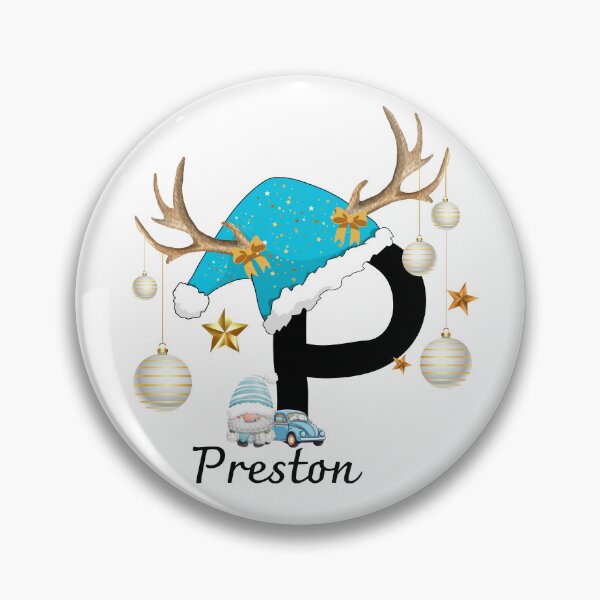 Item preview, Christmas Letter P with Name PRESTON – Kids And Family Personalized Gift designed and sold by NaroniDesign.