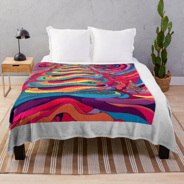 Item preview, Psychedelic Christmas Tree, Trippy 60s/70s Holiday Art, Vibrant Xmas designed and sold by ThePromptStudio.