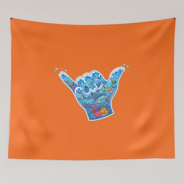 Item preview, Ocean Shaka Hand - Surf and Sea Life designed and sold by Chaotic Neutral.