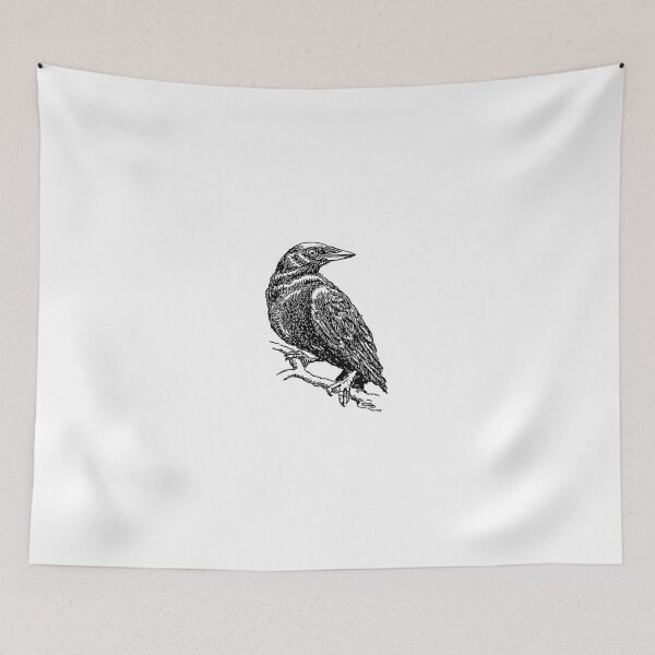 Item preview, Vintage Raven Engraving Art | Gothic Occult Bird Sketch designed and sold by ZentroShop.
