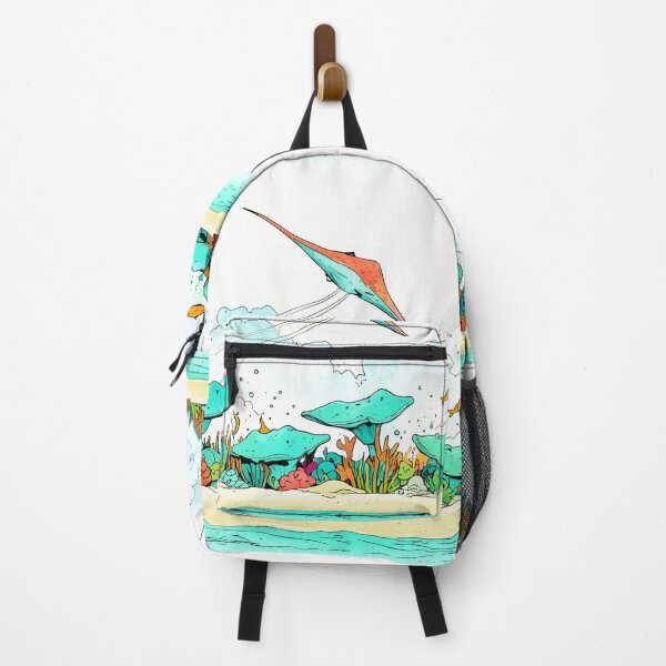 Item preview, “Colorful Underwater World with Manta Ray” designed and sold by KiraChie.
