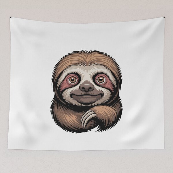 Item preview, Cute Happy Sloth Face Animal designed and sold by k3rstman1.