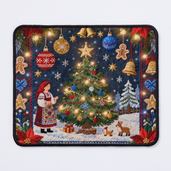 Item preview, Romanian Christmas Folk Embroidery Scene designed and sold by Maximilianos.