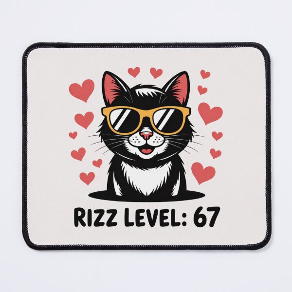 Item preview, Six Seven Cat Rizz Level 67 Meme Cute Hearts Internet Trend designed and sold by MathiaKazemi.