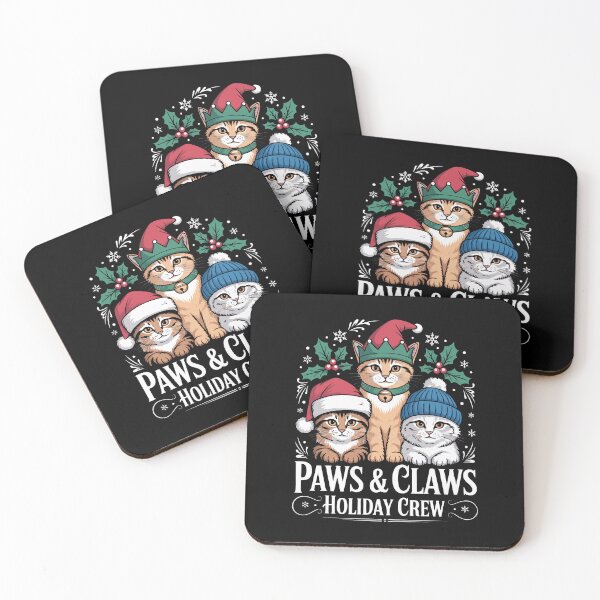 Item preview, Paws & Claws Holiday Crew Cat T-Shirt | Cute Festive Kittens Christmas Graphic Tee | Funny Cat Mom Gift designed and sold by 89BLACK.