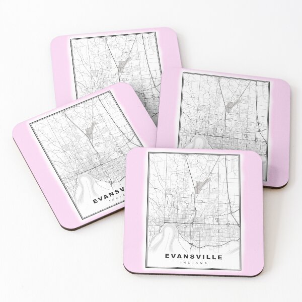 Item preview, Minimalist Evansville Map designed and sold by Tamas Das.