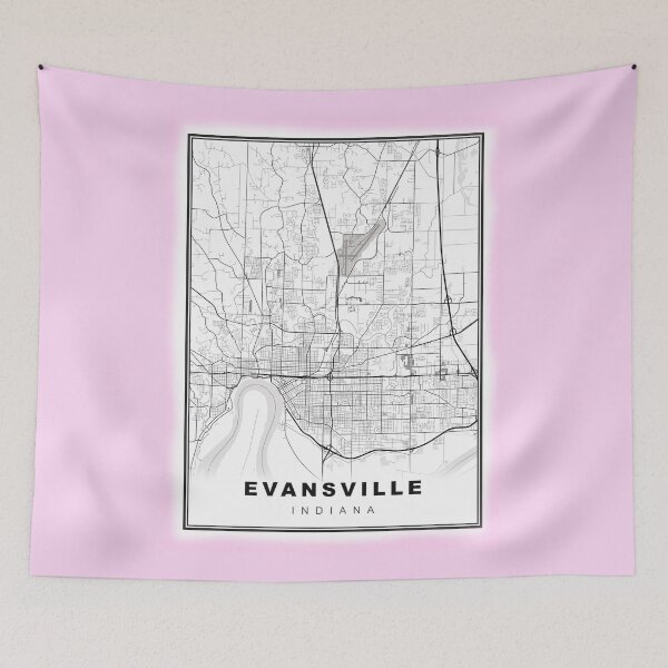 Item preview, Minimalist Evansville Map designed and sold by Tamas Das.