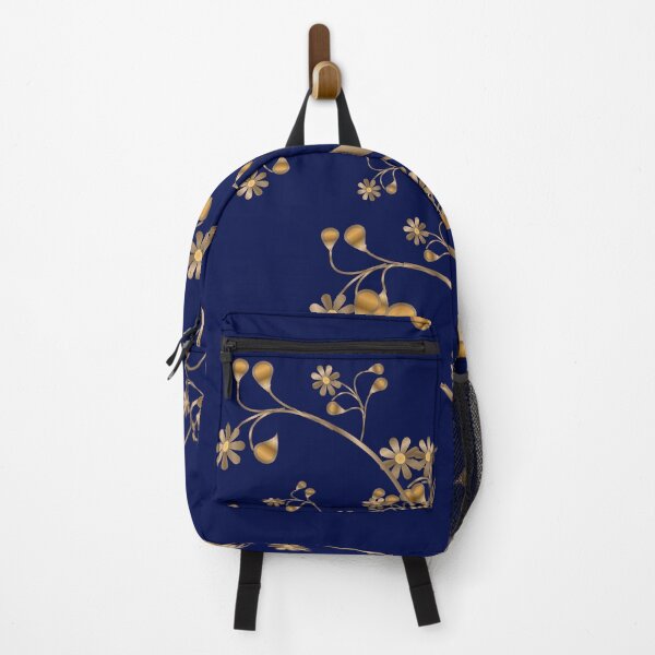 Item preview, Elegant Gold Floral Branch on Deep Navy designed and sold by HopeAndHustle.